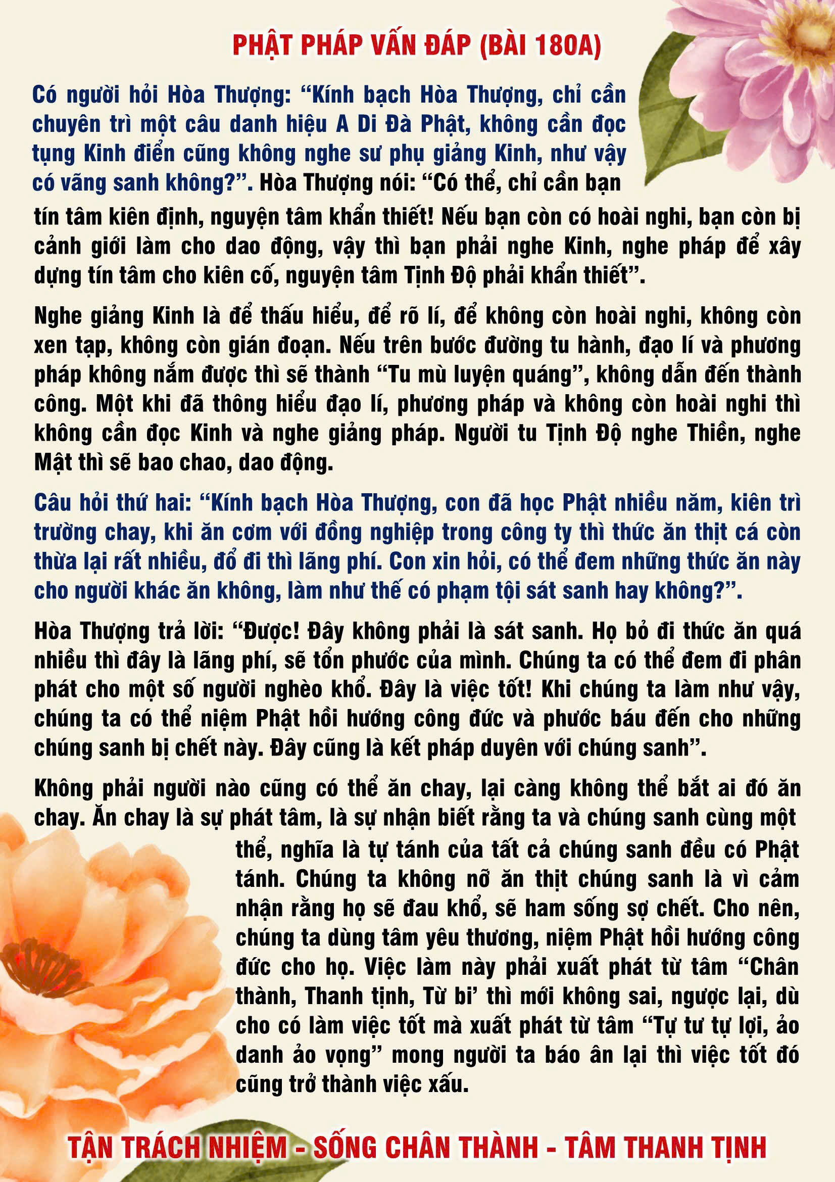 180 · Phật Pháp Vấn Đáp - 180 _ 1